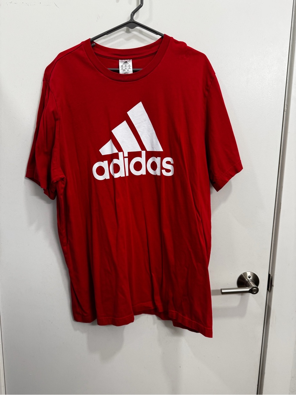 adidas Red Tee with White Logo
